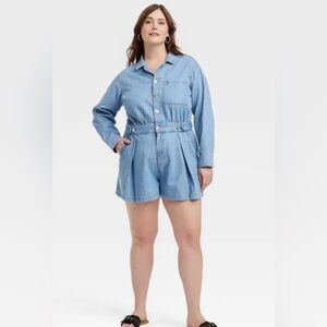 ❤️ Light Blue Denim Romper